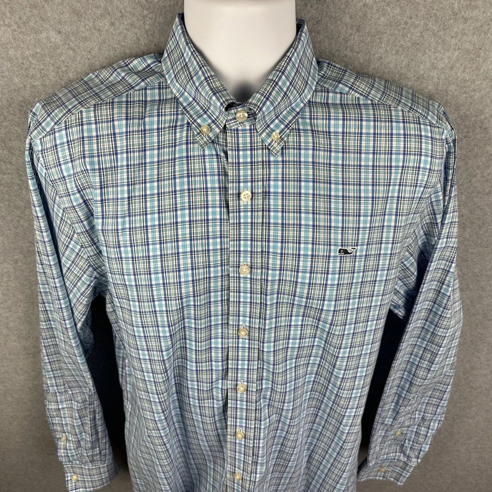 Vineyard Vines Men's Long Sleeve Button Down Slim Fit Whale Shirt Size‎ Medium